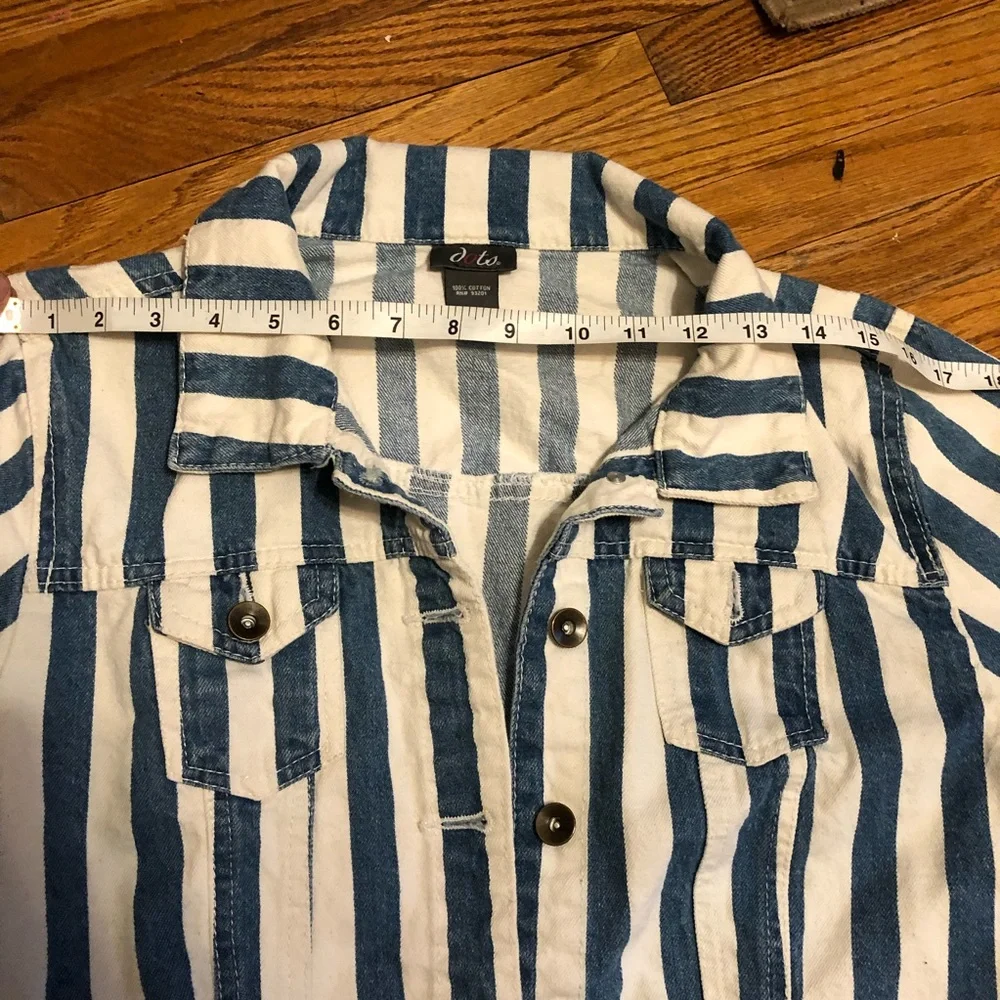Y2K 90s striped jean jacket - Picture 6 of 8